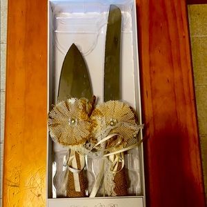 Burlap Knife and server